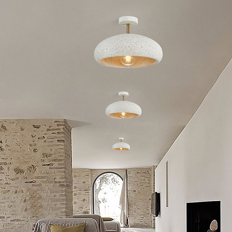 Resin Dome Shade Ceiling Semi Flush 1 - Light Industrial Semi Flush Mount