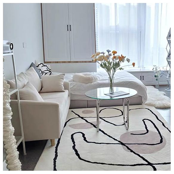 Modern Round Cocktail Table with Glass Top and Steel Sled Base