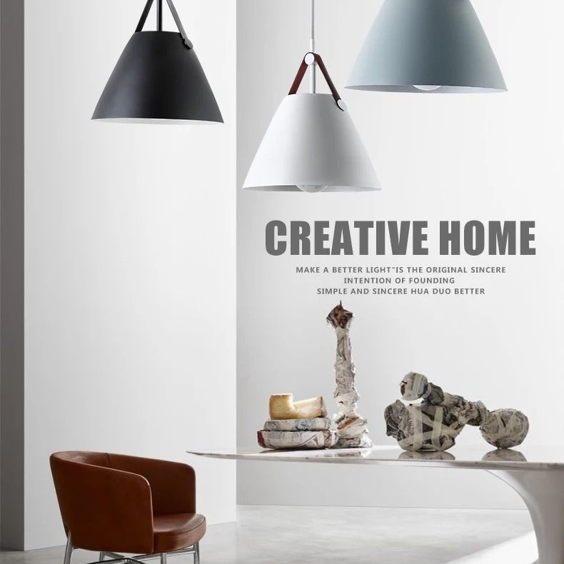 Metal Conical Suspension Pendant Minimalist Style Pendant Ceiling Light for Living Room