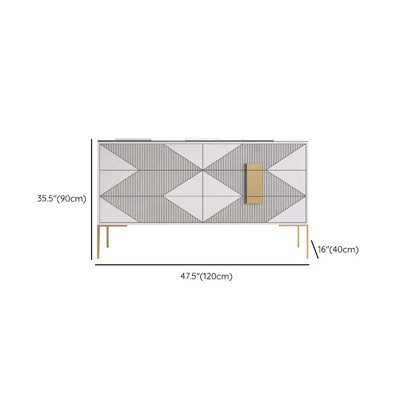15.6-inch Width Storage Chest Classic Glam Stone Storage Chest Dresser