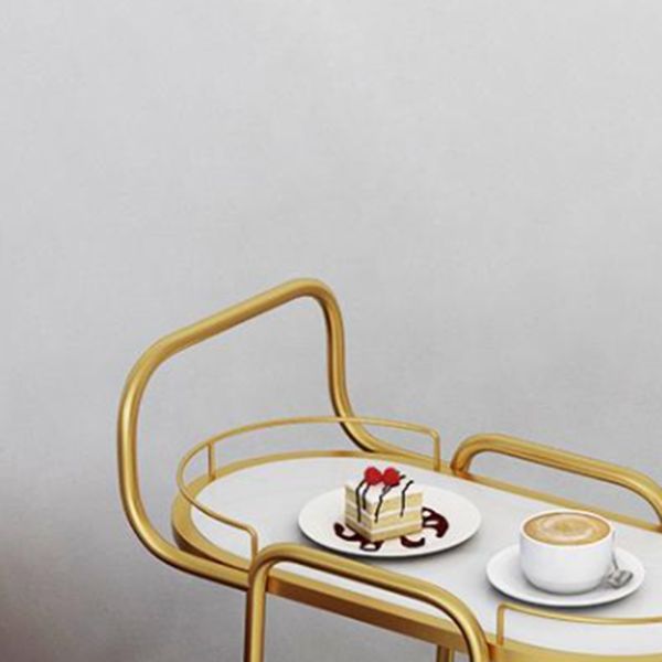 33.86" High Rolling Modern Prep Table Stone Prep Table for Dining Room