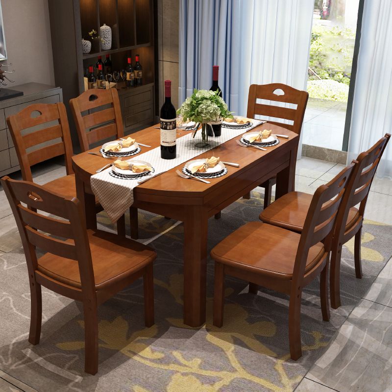 Modern Style Dining Table Solid Wood Butterfly Leaf Dining Table for Kitchen Use