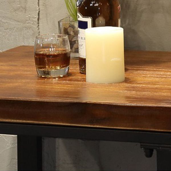 Industrial Bar Set 1/2/3/5 Pcs Metal Bar Stools and Solid Wood Top Bar Table