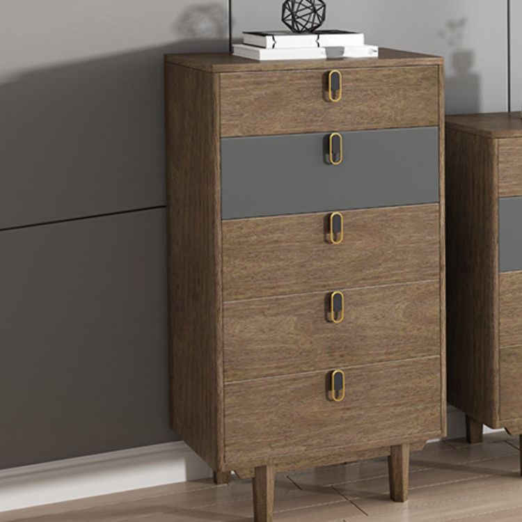 Modern Wooden Chest with Straight Legs and Drawers Accent Chest