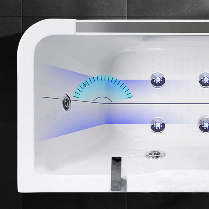 Modern Rectangular Bath Tub Bathroom Soaking with Center Drain Tub