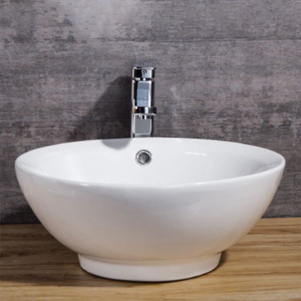 Modern Bathroom Sink Solid Color Porcelain Vessel Bathroom Sink