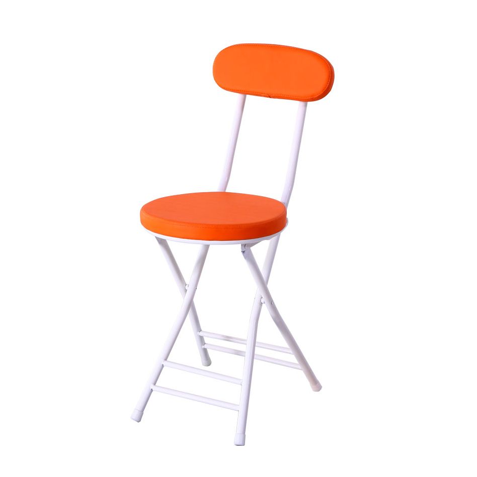 Silla de comedor plegable tapizada abierta industrial con acabado mate