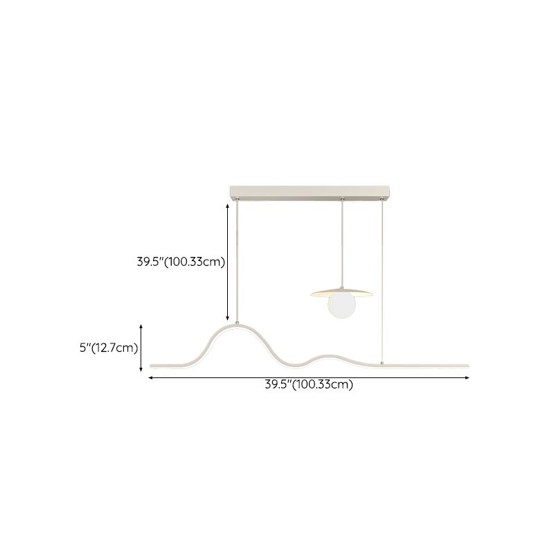 Modern 2/3/5-Light Kitchen Island Lighting White Shaded Island Pendant Lighting