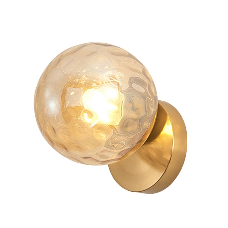 Glass Spherical Shape Wall Lights Modern Style 1 Light Wall Mount Fixture for Living Room