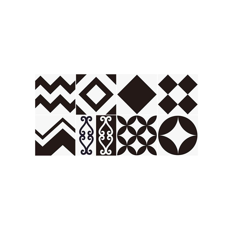 Black Modern Peel Wallpaper Panels 8' L x 8" W Geometry Pattern Wall Art for Kitchen