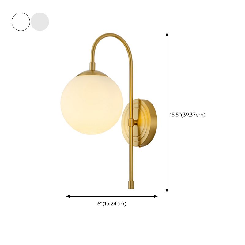 Nordic Style Copper Vanity Light Ball Shape Vanity Lamp for Shower Room