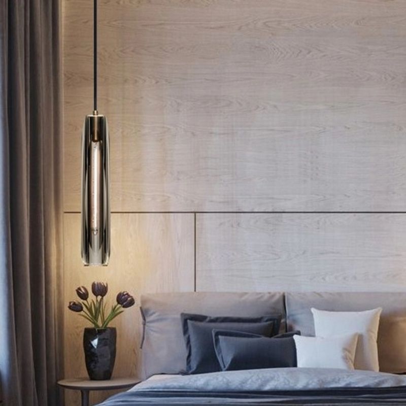 Modern Metal Wall Lighting Fixtures Cylinder Shape Wall Light with Crystal Shade