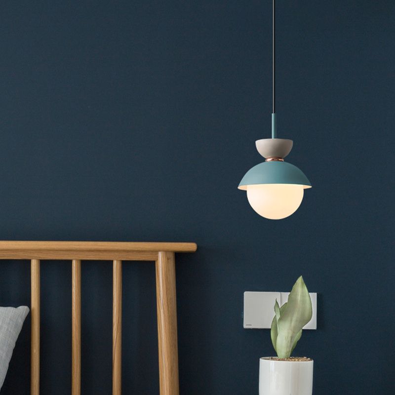 1 Light Dome Posting Iluminación de estilo nórdico de accesorios de iluminación colgante de hierro para restaurante