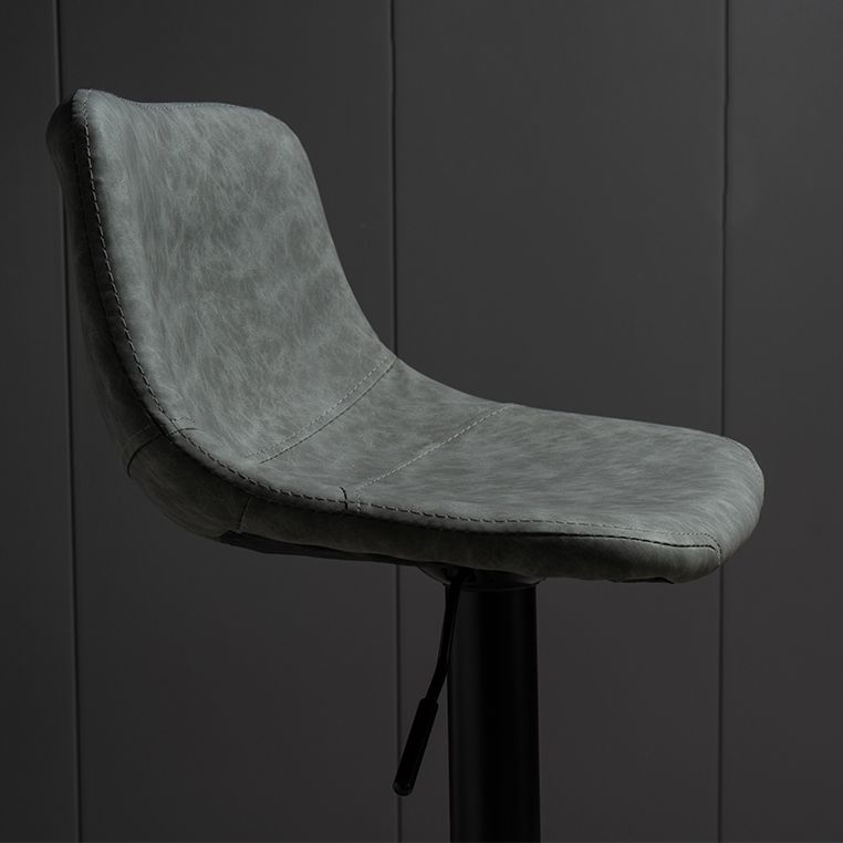 Contemporary PU Leather Footrest Barstool Adjustable Height Bar Stool