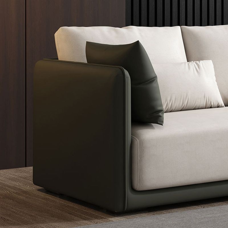 Faux Leather Sofa Sofa 37.40" D x 31.49" H Square Arm Sofa for Living Room