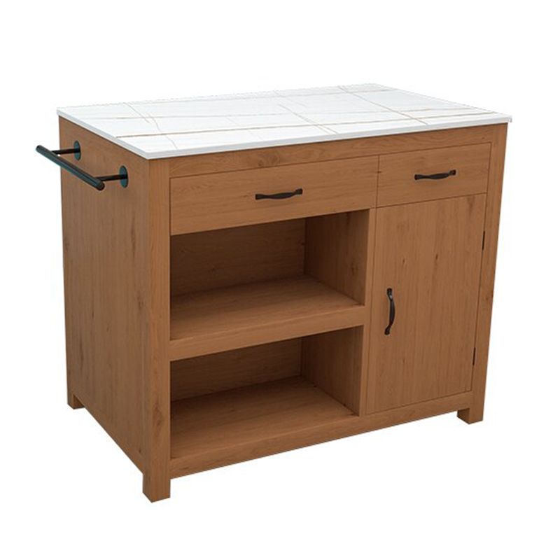 Contemporary Sintered Stone Kitchen Island Set Stationary Kitchen Island Table