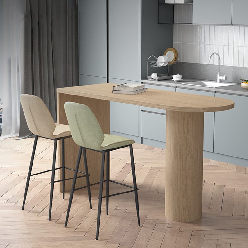 Contemporary Wood Bar Table Bistro Bar Desk with Double Pedestal