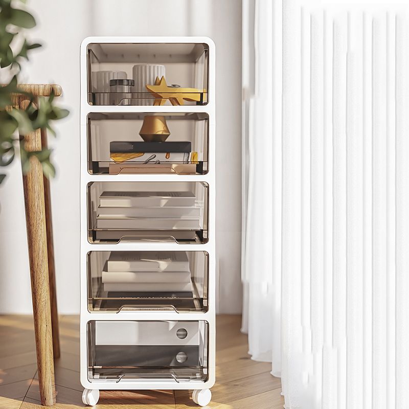 Modern Vertical Filing Cabinet Transparent Plastic Drawers File Cabinet
