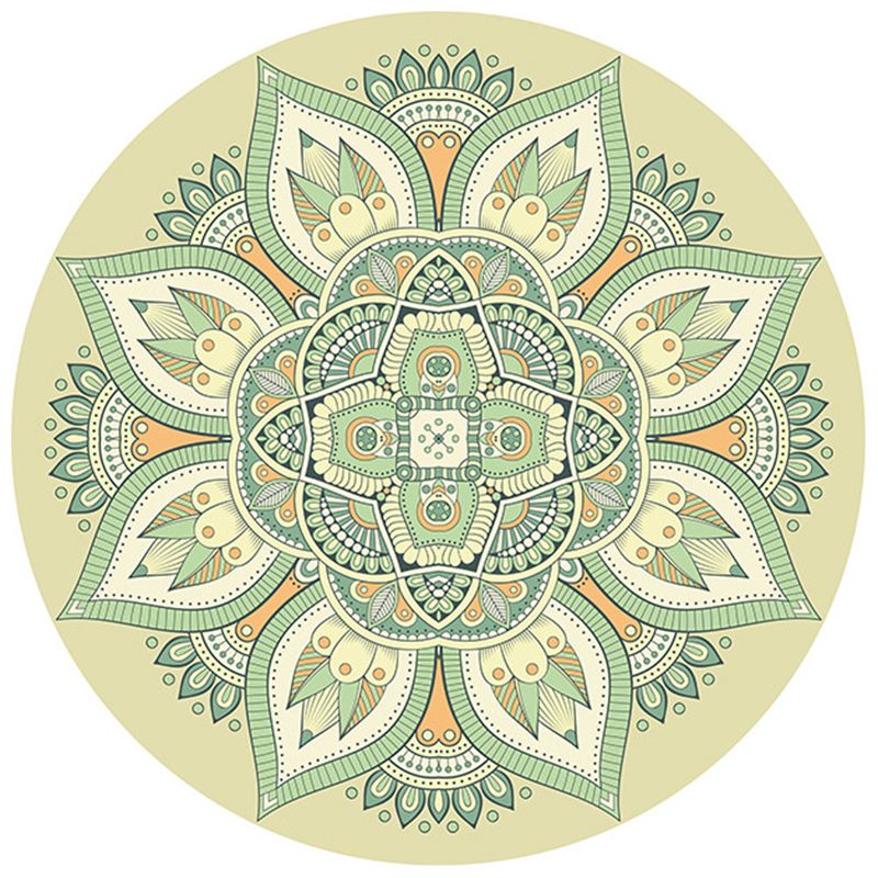 Stylish Tribal Pattern Rug Pink Bohemian Area Carpet Polyester Easy Care Area Rug for Living Room