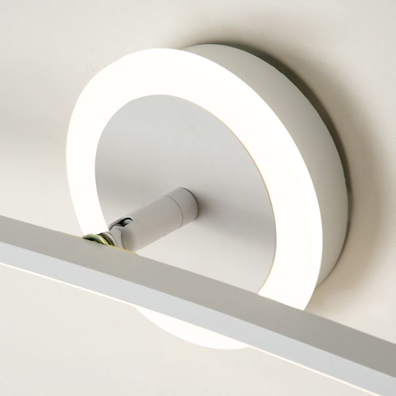 Metal Slim Wall Vanity Light Modern Style 1 Light Vanity Lighting Ideas in White