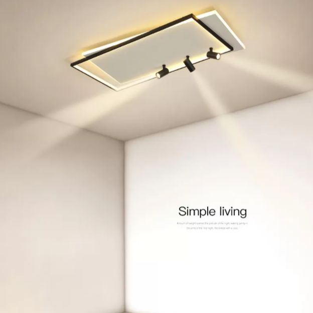 Ultra-dunne Flush Plafond Verlichting Nieuwe Moderne Metal Flush Mount in zwart voor de woonkamer