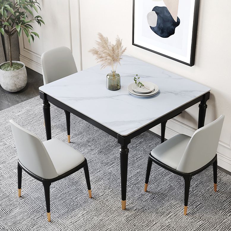 Stone Dining Site Table Industrial Style 4 Legs Dining Table for Kitchen Home