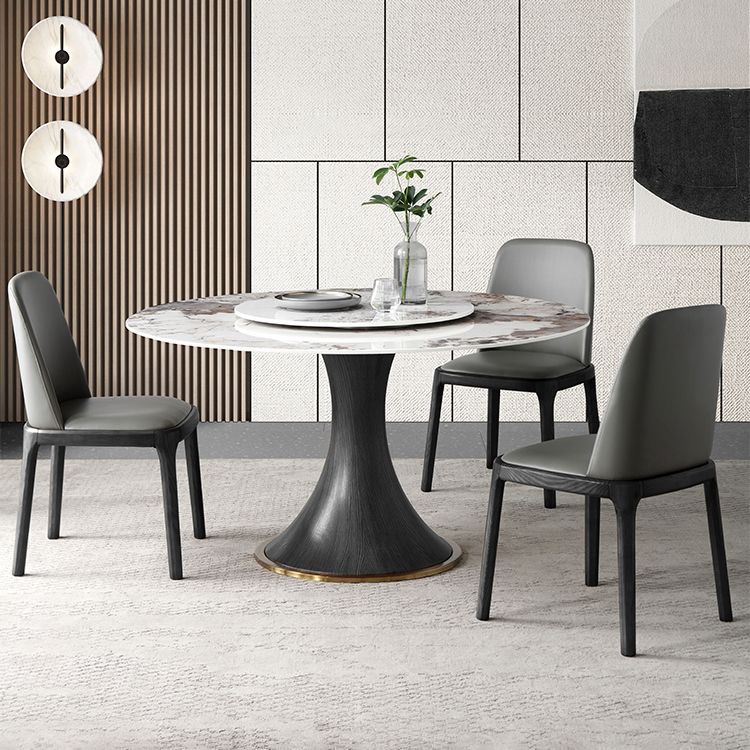 Modern Dining Set 1/4/5 Pieces Solid Wood Pedestal Dining Table with Chairs