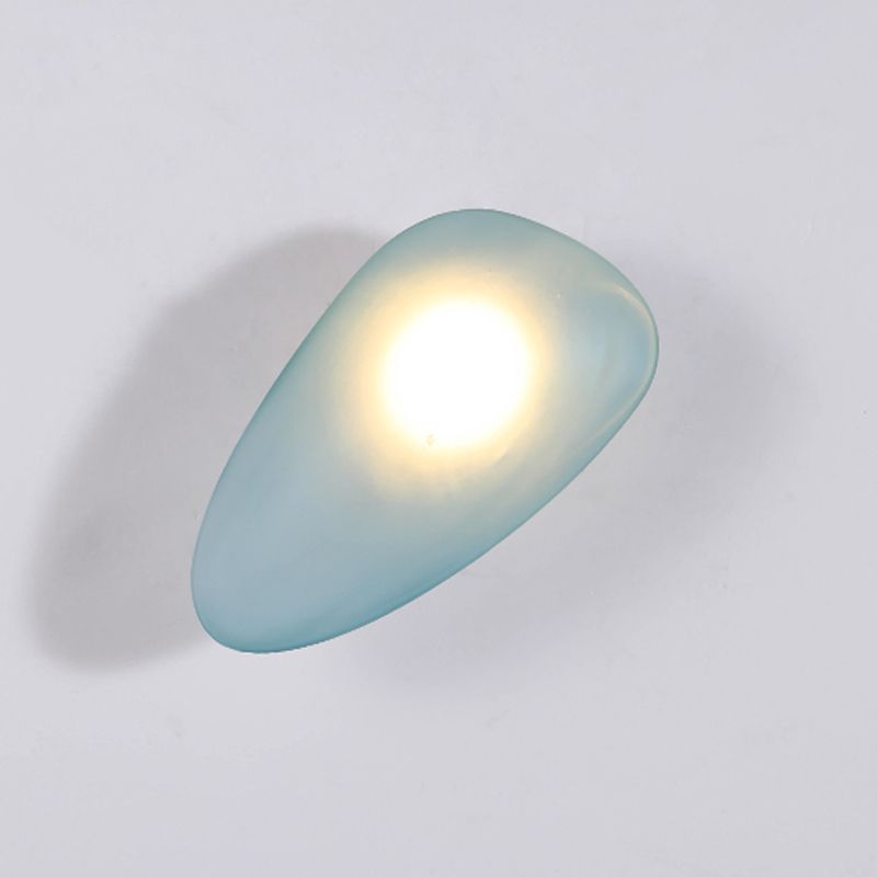 Nordic Style LED Wall Light Cobblestone Shape Wall Lamp with Glass Shade for Living