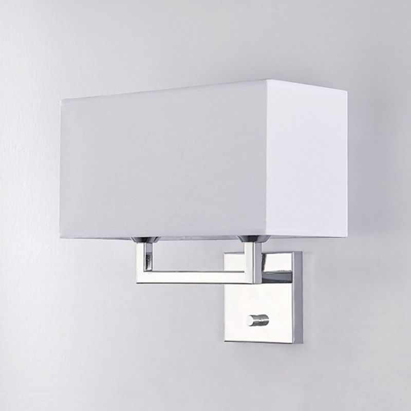 Modernism Sliver Metal Wall Light Fabric Shaded Lighting for Room