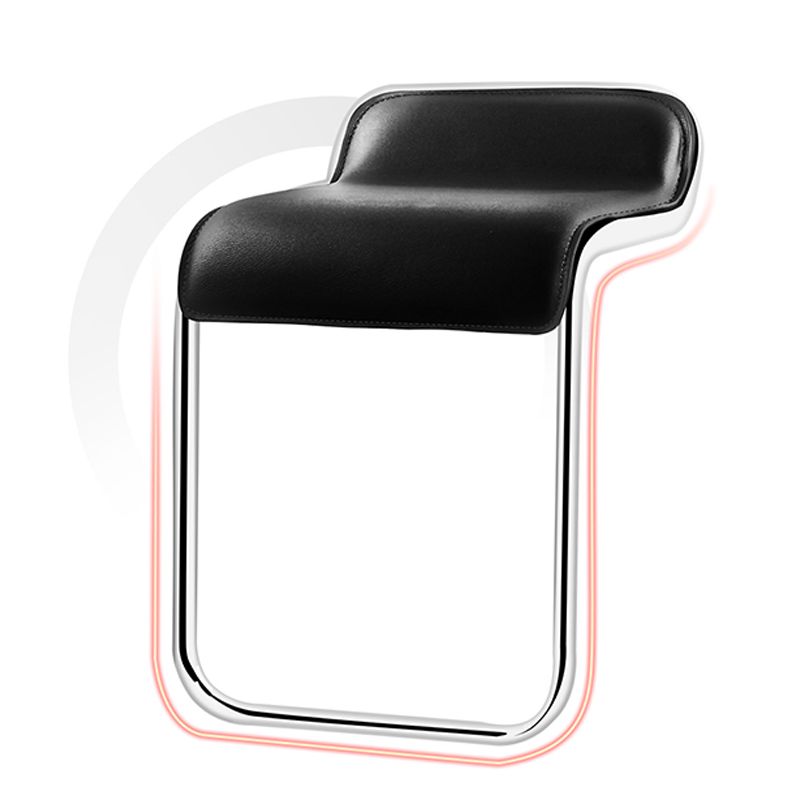 Modern Adjustable Height Swivel Faux Leather Bar Stool with Footrest