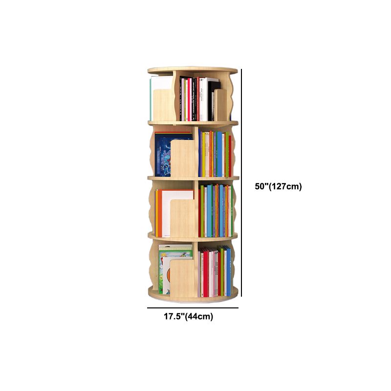 Modern Wood Bookcase Natural 17.3" W Engineered Wood Book Shelf for Home Office