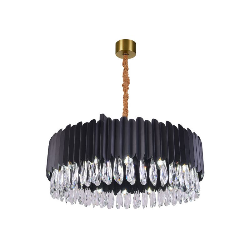 Luz de la sala de estar en forma de oval Cristal de cristal Simplicidad de goteo Luz colgante de la luz