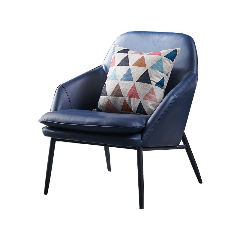 Mid-Century Modern Basic Four Leg Arm Chair Leather Accent Armchair for Living Room