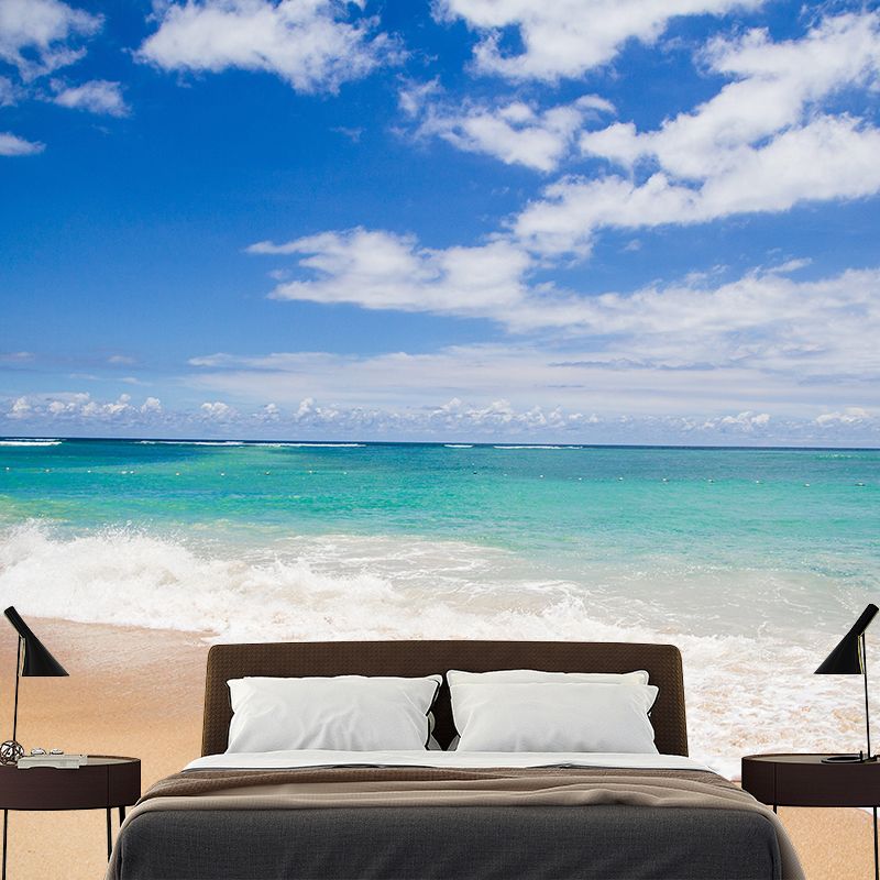 Beach Seascape Mural Wallpaper Modernist Wallpaper Wall Decoration for Bedroom Living Room