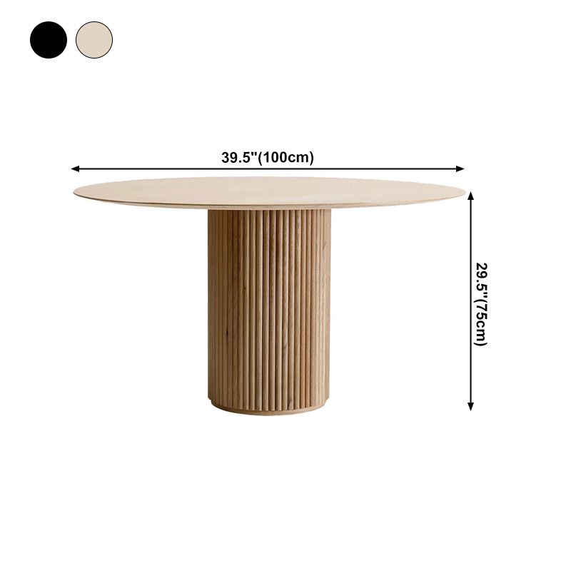 Mesa de comedor de estilo informal redondo Color de madera con madera sólida