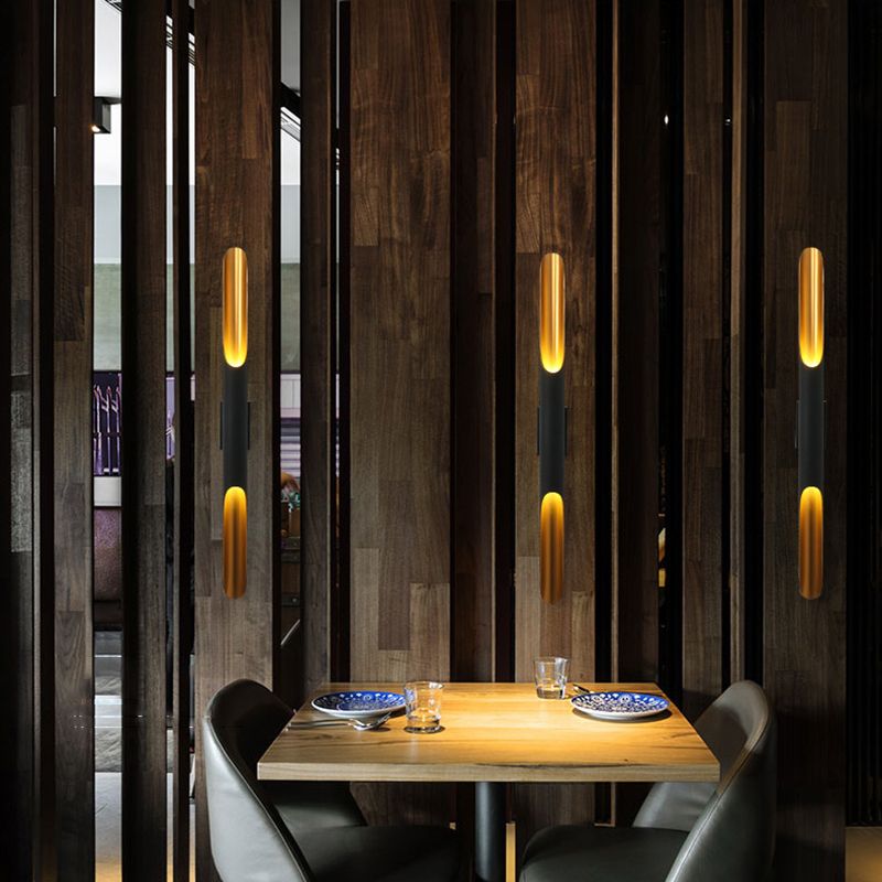 Tube metalen wandlamp Licht Minimalistisch stijl Black Wall Mounted Light Fixture