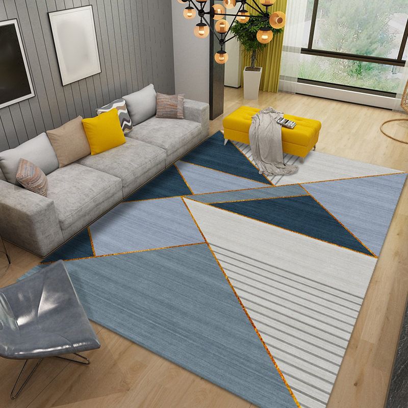 Geometric Indoor Rug Modern Patchwork Area Rug Polyester Carpet for Living Room