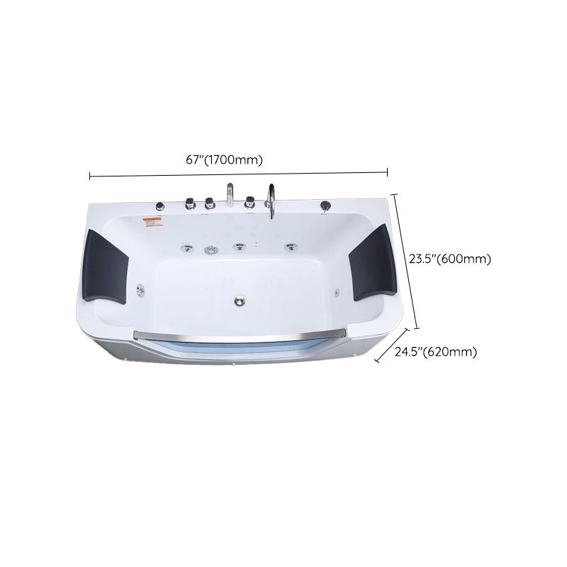 Bathroom Modern Acrylic Bath Tub Back to Wall Center Drain Tub