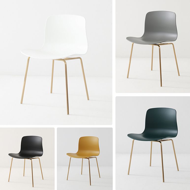 Sillas de comedor de metal contemporáneo, sillas sin brazos, sillas de comedor de plástico para restaurante