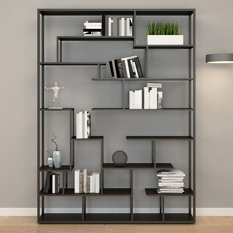 Metal Black Shelf Bookcase Contemporary Bookshelf for Home Office