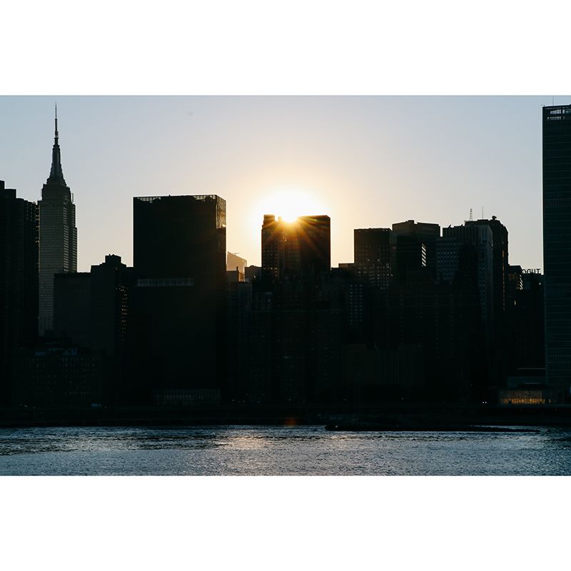 Whole City View Mural Wallpaper Water Resistant Wall Decor for Office Room