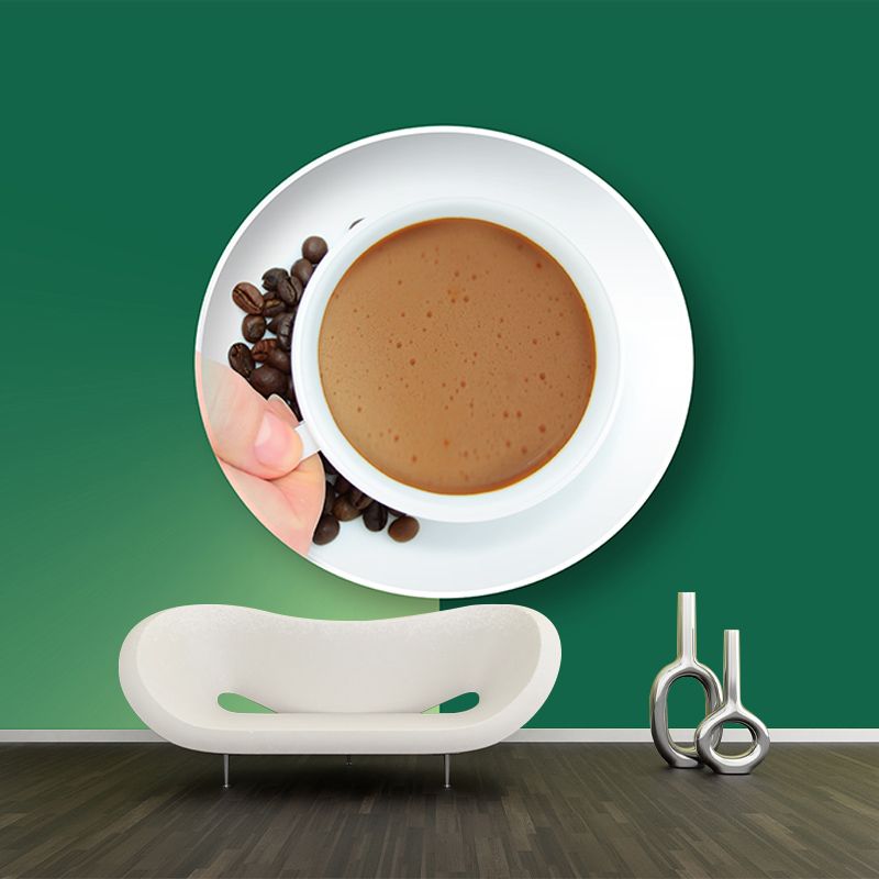 Modern Fragrant Coffee Mural Wallpaper for Decoration, Moisture Resistant