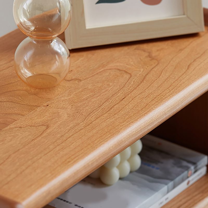 14" Wide Side Table Oak Accent Side Table with Storage for Living Room
