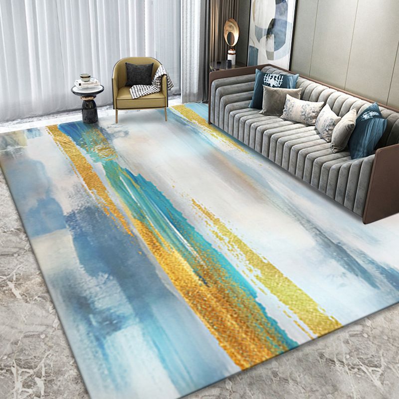 Tapis contemporain gris clair, bloc de Polyester de couleur, lavable, pour la décoration de la maison