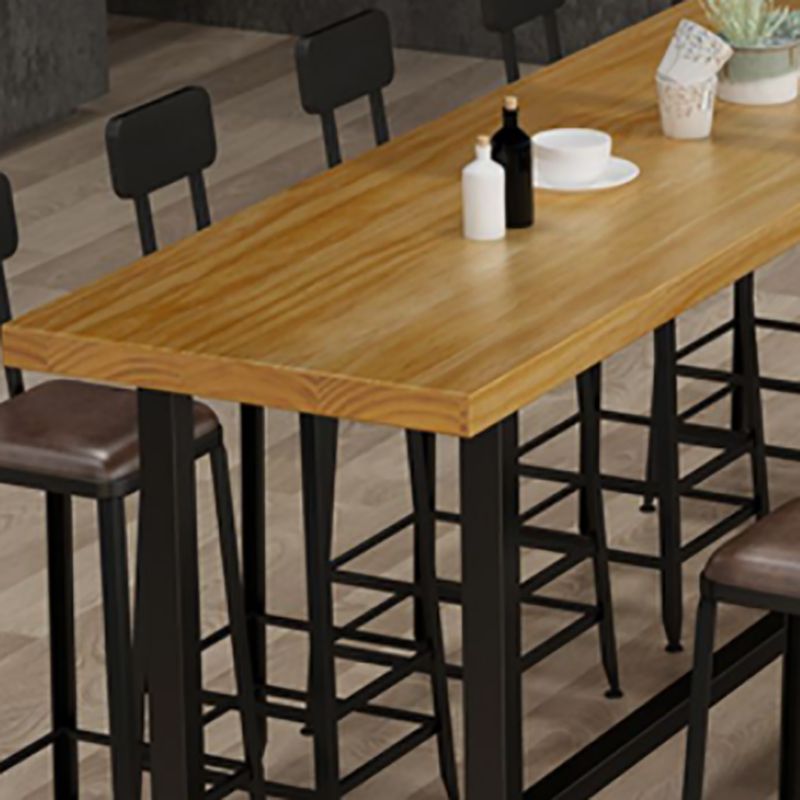 Industrial Rectangle Counter Table Wooden Counter Table for Restaurant