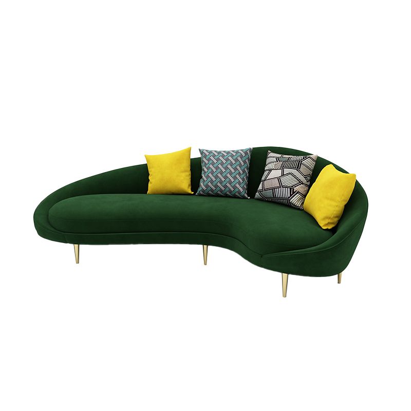 Contemporary Curved Sofa with Slopped Arm for Apartment Sofa