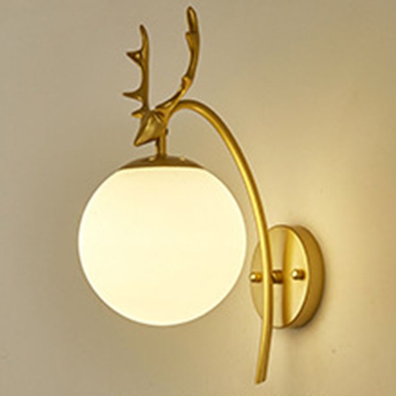 Stile moderno sferico sferico muro di applique in vetro 1 flione leggero per balcone delle scale