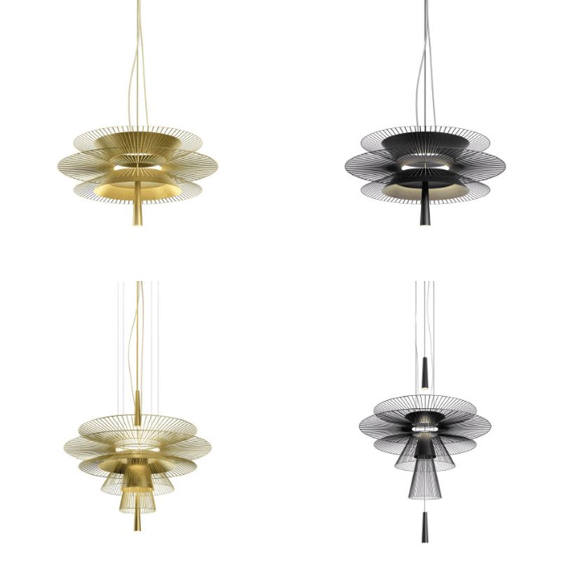 Novedad posmoderna lámpara de lógica de lámpara de loto de 2 luces con sombra de metal