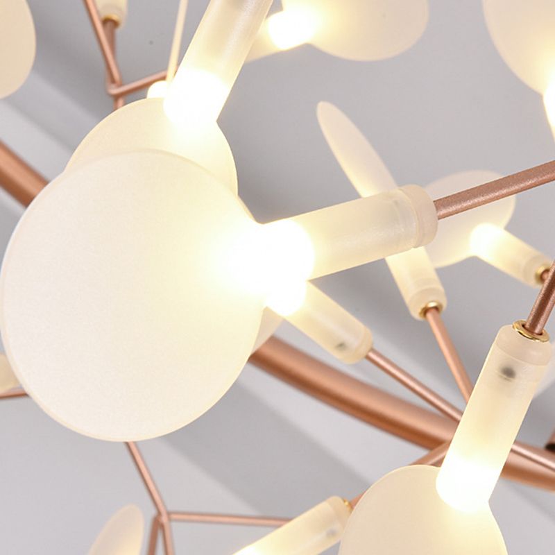 Luces de lámpara de fuego de fuego contemporánea luces de techo de acero inoxidable para sala de estar