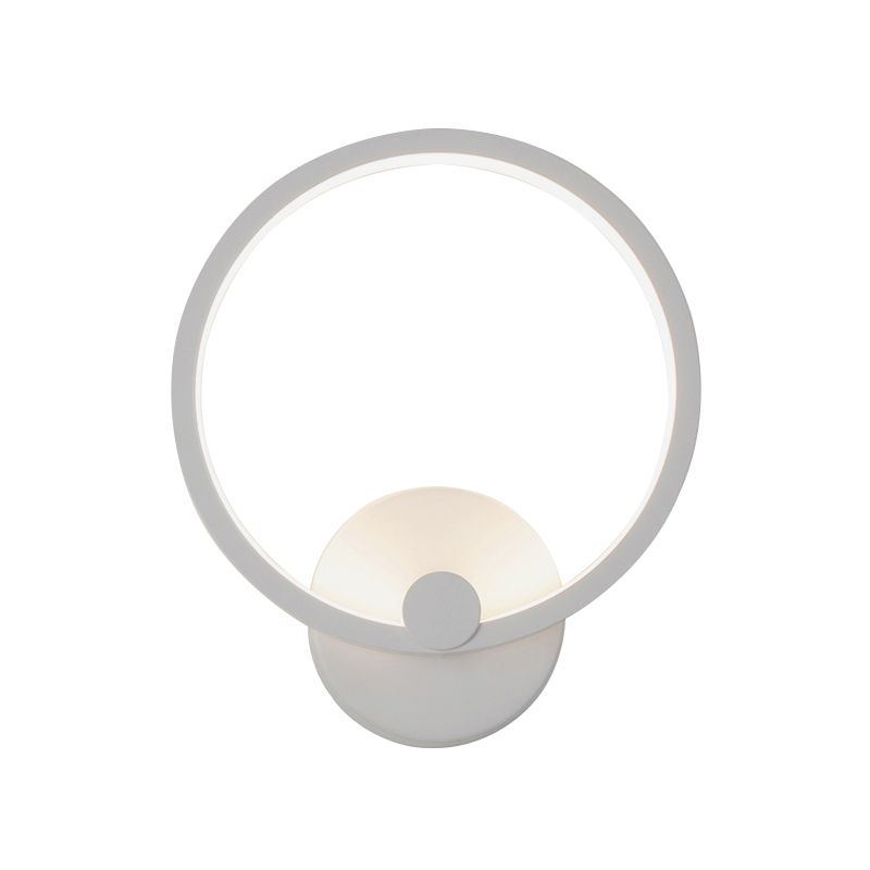 8"/12" Dia Simplicity Loop Sconce Light Acrylic LED Bedroom Wall Lighting Fixture in Warm/White